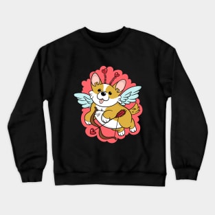 Cute Valentine Corgi Cupid Crewneck Sweatshirt